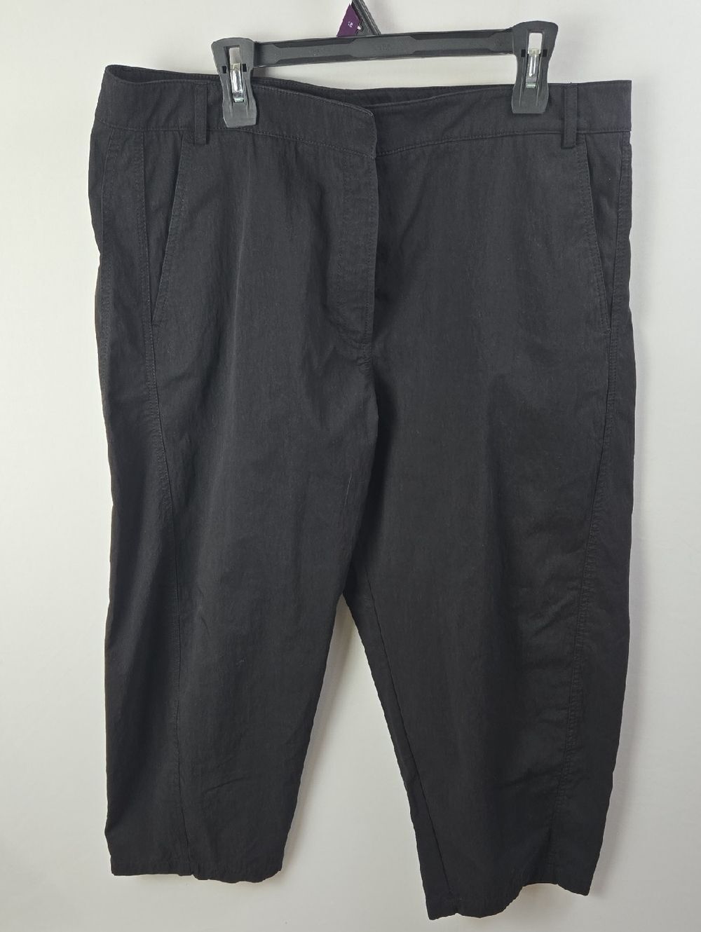 Abercrombie & Fitch Women's Black Crop Chinos Pants Sz 33S Euro Boho Leisure